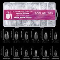Boîte de 600 faux ongles en gel mat à couverture complète, courts, carrés, amande, cercueil, pour extension d'ongles – Fournisseur d'ongles