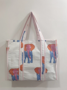 Handmade <b>Quilted</b> Tote Bag Animal Print Cotton Shopping Bag Reusable Large Shoulder Carryall Eco Friendly Fabric <b>Handbag</b> - Product Image 3
