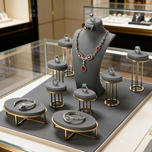 ชุดจัดแสดงเครื่องประดับแบบกำหนดเอง ชุดโชว์เครื่องประดับ ที่วางแหวน ที่แขวนต่างหู สำหรับหน้าต่างร้านค้า - Product Image 3