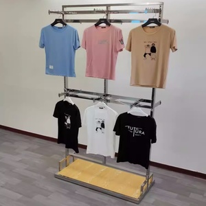 Bán Buôn Bán Lẻ Thép Không Gỉ Hai Lớp Kệ Hàng May Mặc Quần Áo Giá Cho Cửa Hàng Quần Áo Cửa Hàng - Product Image 4