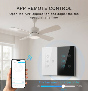 Interrupteur intelligent Tuya pour ventilateur et lampe, compatible Smart Life, norme américaine, panneau tactile en verre trempé, articles de magasin électrique, interrupteur déverrouillé - Product Image 4