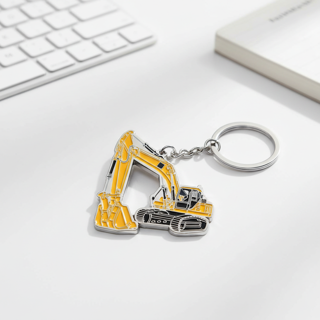 Custom Manufacturer Personalized Promotional Gifts Zinc Alloy Engineering Vehicles Keychain Customized Designs Silk Screen