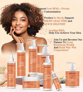 Set Perawatan Rambut Keriting Organik Label Pribadi Anti-Ketombe Menyegarkan Shea Butter Minyak Kastor Bebas Sulfat Formula 2-in-1 - Product Image 5