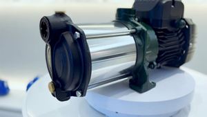 ปั๊มน้ำแบบหลายใบพัดแรงดันสูงแนวตั้ง สแตนเลส สตีล ไฟฟ้า  แบบดูดน้ำเองได้  ผสมของเหลวในแนวนอน รุ่นใหม่  พร้อมระบบเพิ่มแรงดัน - Product Image 6