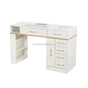 โต๊ะไม้สำหรับทำเล็บออกแบบทันสมัยพร้อมที่เก็บฝุ่นสำหรับร้านทำเล็บ - Product Image 3