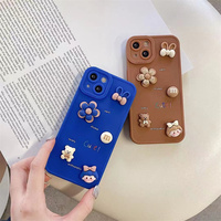 Coque de téléphone personnalisée en silicone motif fleur et dessin animé en 3D pour iPhone 16 15 14 13 12 11 Pro Max XR Etuis de téléphone mignons pour femmes et filles