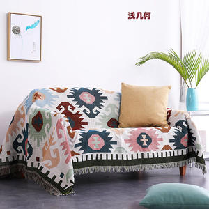 Manta para sofá de estilo europeo, manta tejida de hilo de algodón con borla geométrica, funda de sofá Bohemia, manta para cama, decoración del hogar - Product Image 3