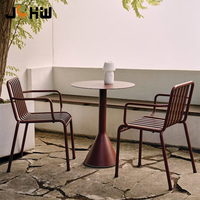 Vente Directe Usine Ensemble Table et Chaises de Café Vert Olive en Fer, Chaises de Salle à Manger de Terrasse, Mobilier de Jardin