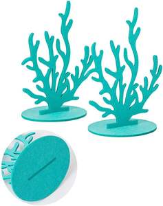 8 pièces de décorations d'anniversaire sirène vertes en feutre, centre de table, fournitures de décoration de fête <span class=keywords><strong>sous</strong></span>-marine pour thème océan - Product Image 4