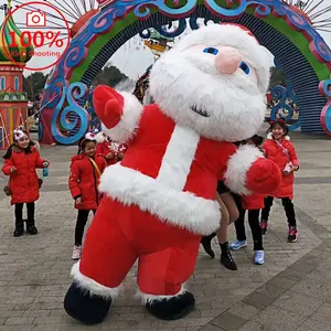 步行充气圣诞老人雪人吉祥物服装圣诞派对