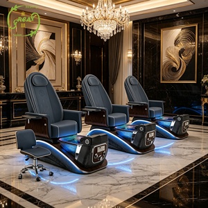 Fauteuil de pédicure électrique inclinable avec massage par pétrissage pour salon de manucure et pédicure - Product Image 4