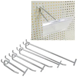 Gancho de pegboard duplo fio de metal com etiqueta de preço, RH-P-D04