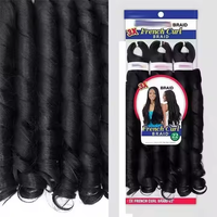 Extensions de cheveux bouclés afro kinky en fibre haute température de 22 pouces, qualité supérieure, 3X, pour tresses françaises, ondulations lâches et spirales, pour femmes noires