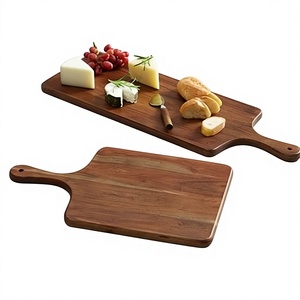 Ensemble de planches à découper faites à la main, forme rectangulaire, qualité alimentaire, écologiques, finition naturelle, bloc de découpe en acacia, utilisation sur le comptoir de cuisine - Product Image 1