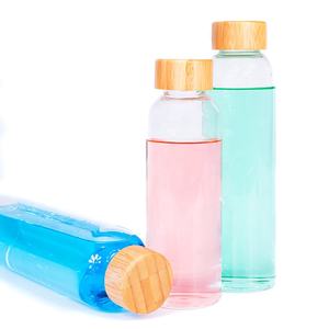 Garrafa de água de vidro reutilizável, garrafa de vidro transparente com tampa de bambu e manga de borracha - Product Image 3