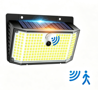Lampe solaire extérieure à détection humaine pour éclairage mural de cour et de rue, 288/208/176 LED intégrées