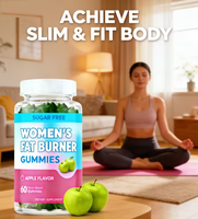 Gummies brûle-graisses sans sucre pour femmes, saveur pomme, avec thé vert et cétone de framboise