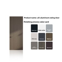 Portes de chambre à coucher en aluminium et bois à cadre fin, portes intérieures, portes à double vitrage en alliage d'aluminium, portes insonorisées résistantes à l'humidité