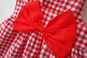 Wholesale Summer Baby Dress Kids Clothing Girls Fairy Ruffle Dresses With <b>Red</b> <b>Bow</b> of China Supplier - Product Image 4