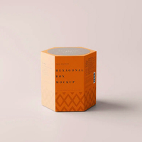 Boîte cadeau hexagonale de luxe personnalisée en carton recyclé pour bijoux et accessoires avec lamination mate et doublure en éponge