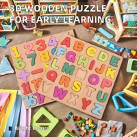 Puzzle en bois Montessori, jouet éducatif unisexe pour bébés de 2 à 4 ans, jeu d'association d'alphabet, de chiffres et de formes, moins de 50 pièces