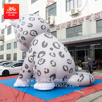 Mascotte de léopard des neiges géant personnalisé Conception publicitaire gonflable pour événements Publicité extérieure gonflable