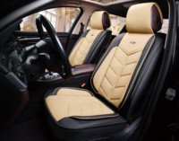 Coussin de siège en cuir, ensemble complet pour Rav 4 Golf Mondeo CC, design sportif 3D universel, housses de siège de voiture