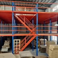 Étagère de mezzanine combinée pour bureau et entrepôt sur 2 étages