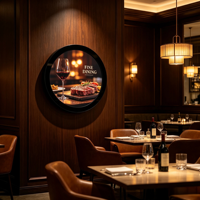 Pantalla Digital Circular LCD Full HD para Interiores, con Montaje en Pared, para Publicidad en Bares, Restaurantes, Cafeterías y Tiendas, Compatible con Android y Windows