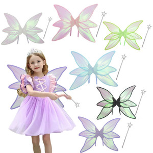 PARTYMENT Alas de Elfo Transparentes Coloridas de 6 Piezas, Accesorios de Disfraces para Niños, Ideales para Fiestas y Festivales - Product Image 1