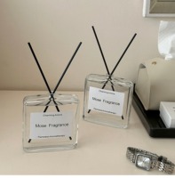 Diffuseur de parfum en verre carré de luxe transparent 100 ml & Décoration pour la maison et le bureau & Cadeau