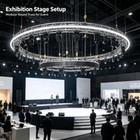 Système de support d'éclairage LED rotatif en treillis circulaire en aluminium pour scène suspendue, idéal pour les spectacles en direct