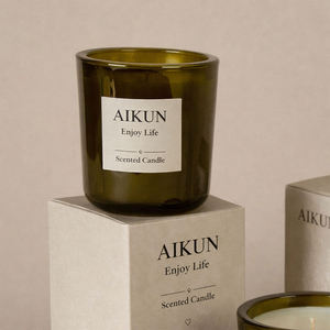 AIKUN Eco Friendly Natural Wax Heat Resistant Glass Scented Candle Packaging Box for Wedding Favor Custom Bulk - Product Image 3