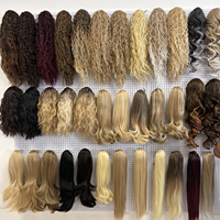 Extensions de cheveux synthétiques bouclés tressés en fibre Futura Kanekalon Julianna, postiches à enrouler avec pince à griffes, queues de cheval à cordon de serrage