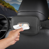 Boîte à mouchoirs de voiture en cuir PU durable, sac à serviettes suspendu réglable pour accoudoir et dossier de siège, compatible avec Toyota, Honda, Ford, Jeep, VW