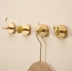 Gancho creativo de Metal con cabeza de Animal para decoración de pared, perilla sin agujero y mango de llave de reno, gancho de decoración de pared con cabeza de Animal