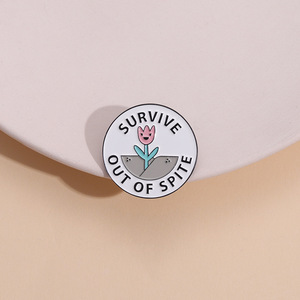Broches de esmalte Survive Out of Spite, insignias de solapa para cuello de camisa, bonita frase inspiradora, regalo de joyería para amigos - Product Image 2
