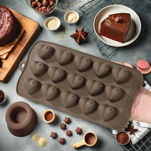 Premium Silicone <span class=keywords><strong>Coeur</strong></span> Mold15-Cavity 3D Bonbons <span class=keywords><strong>Moule</strong></span> Crème Glacée Gâteau <span class=keywords><strong>Moule</strong></span> Chocolat Réutilisable Dessert Outil - Product Image 2