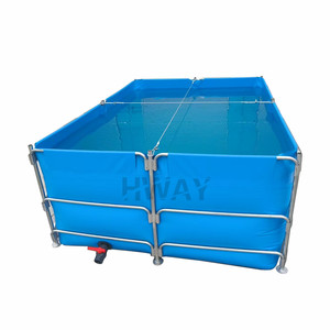PVC Faltbarer Fischteich Rechteckiger Zuchtteich für Garnelen Fischbecken für Landwirtschaft mit Vollstahlrahmen - Product Image 1