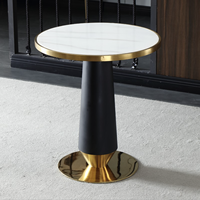 Table à manger moderne 2 places et dessus en marbre Nouveau design Mobilier rond de luxe pour café Maison Restaurant