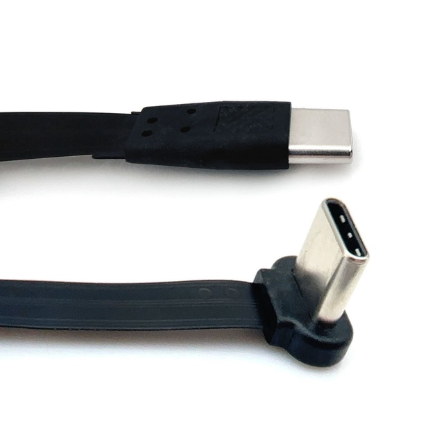 Type-C Male FPC Flexible Cable 230mm Right-Angle Supports Video Transmission Power Supply Wireless Charging 8K60HZ240W40G
