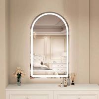 Miroir de salon LED en forme d'arche, rétroéclairé, pour coiffure, miroir mural, anti-buée, pour salon de beauté et coiffure