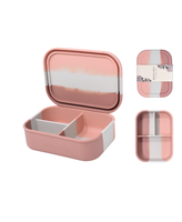 Wellfine Boîte à collation en silicone personnalisée sans Bpa Boîte de rangement pour collation alimentaire pour enfants pour l'école Boîte à lunch Bento à 3 compartiments sans déversement