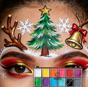 Kit de Maquillaje Profesional para Niños, Pintura Natural a Base de Plantas, de Larga Duración, Activada por Agua, para Cara y Cuerpo, para Halloween y <span class=keywords><strong>Navidad</strong></span> - Product Image 1