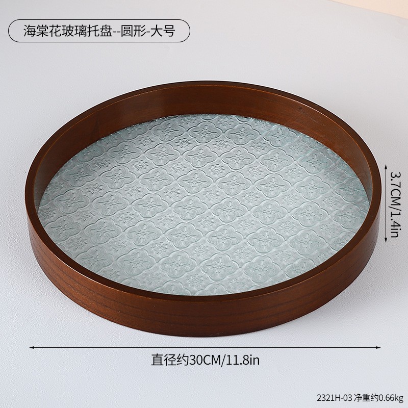 2321H-03 Plateau en verre Fleur de Bégonia - Rond - Grand (16,62 mm)