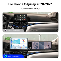 Autoradio Qualcomm Android 15 pour Honda Odyssey 2020-2026, double écran, GPS, navigation multimédia, lecteur stéréo de voiture, unité principale