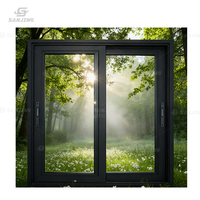 Ventanas Residenciales Modernas de Doble Panel con Marco de Aluminio, Resistentes a la Intemperie, Deslizantes con Apertura Horizontal y Función Antirrobo