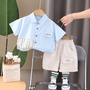 Bộ quần áo hè thời trang cho bé trai, áo + quần đùi, khuyến mãi nóng - Product Image 4