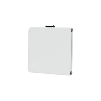 Table pliante rectangulaire de 4 pieds facile à transporter, durable, en plastique blanc, pour l'extérieur