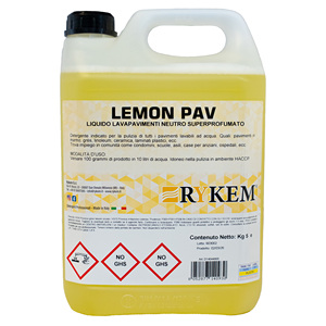 Detergente Neutro per Pavimenti Rykem Lemon Pav 5Kg per Marmo, Gres, Linoleum, Ceramica, Laminati HACCP - Product Image 1